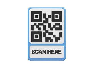 Qr code vector icon illustration 3d rendering transparent element