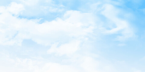 White clouds cumulus floating on blue sky for backgrounds. Light blue sky and white clouds. On a clear sky, floating clouds.