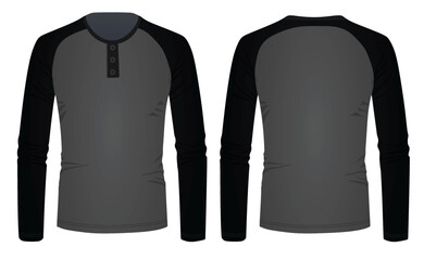 Long sleeve grey t shirt. vector illustration