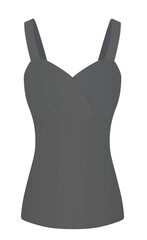 Grey women top. vector illustration