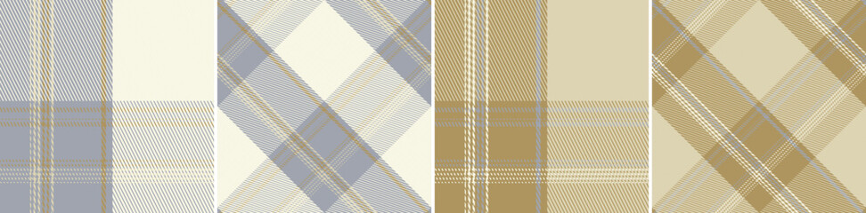 Plaid seamless vector pattern set.