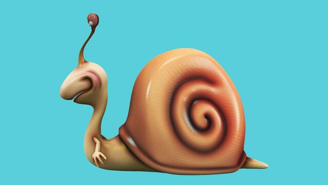 Fun 3D cartoon snail (with alpha channel included)