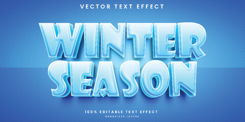 Blue Winter editable 3d text effect