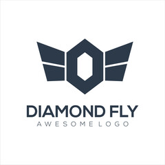 Diamond Wings Silhouette logo