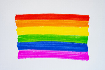 sketch of LGBT rainbow on paper