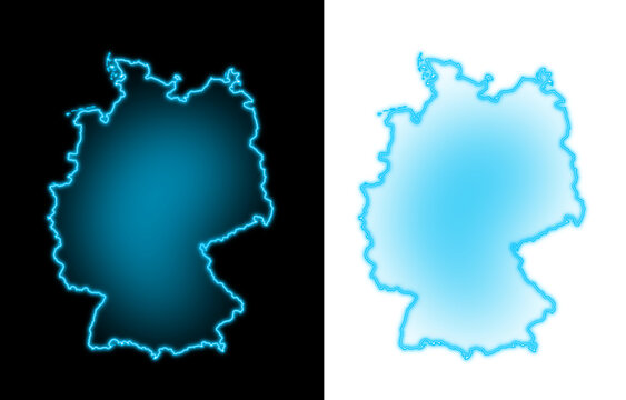 Germany Map Blue Glow Futuristic