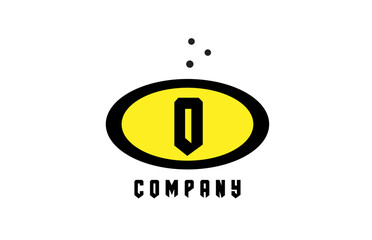 ellipse O alphabet bold letter logo with dots. Creative template design for business and company in yellow and black