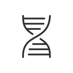 DNA spiral molecule outline vector icon isolated on white background. Deoxyribonucleic acid stock illustration - 561859112