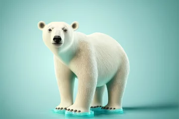 Foto op Canvas cute polar bear on clear background, AI generate © Piyapa