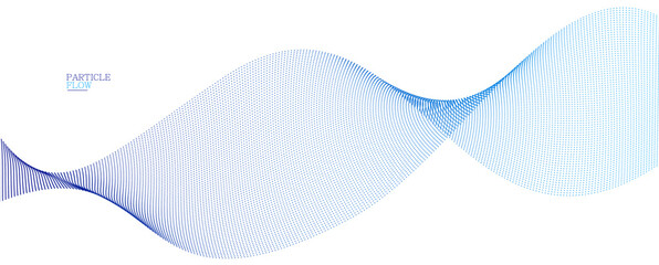 Light blue abstract background, vector wave of flowing particles, curvy lines of dots in motion, technology and science theme, airy and ease futuristic illustration.