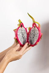 Pitaya. Dragon fruit. Colorful, healthy morning breakfast made to eat and enjoy a meal with...