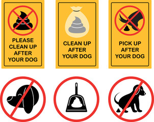 Outdoor pet cleaning signs
