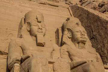 Ramesses II statues at the Great Temple of Ramesses II  in Abu Simbel, Egypt