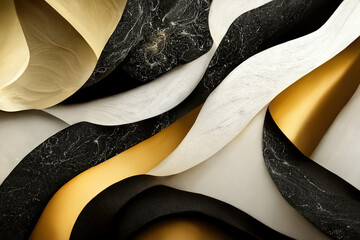 Abstract marble textured background. Fluid art modern wallpaper. Luxury marble with gold paint. AI