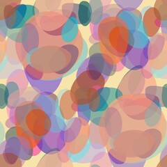 Multicolored decorative pattern with bolls 