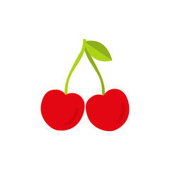 Cherry icon. Vector graphics in flat style
