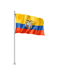 Ecuadorian flag isolated on white