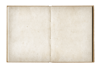 Vintage open book isolated on white background