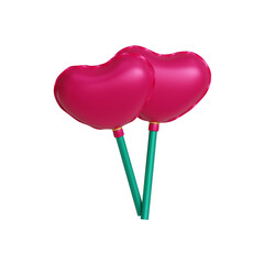 3d valentine's day heart shaped balloon icon