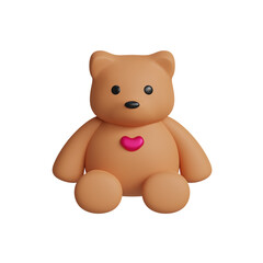 3d valentine's day teddy bear icon