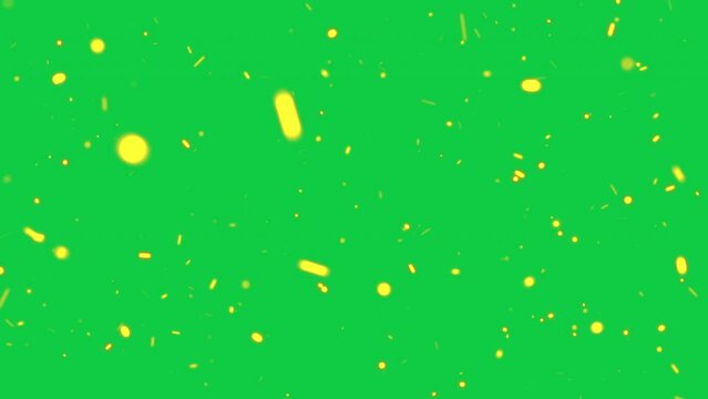 moving embers fire particles on green screen alpha channel