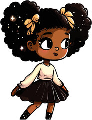 Cartoon, comic, Cute, Kawaii, Character, Bipoc, Logo, Illustration, handdrawn, 2d, children, kids, kidsromm, book, book art, coloring book, childrens, book, art, vectorized, 