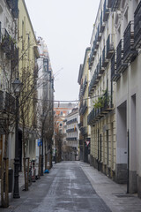 Madrid, Spain, street in the morning background