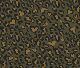 Animal print leopard disguise khaki background vector pattern