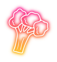 Collection of vegetables doodles neon