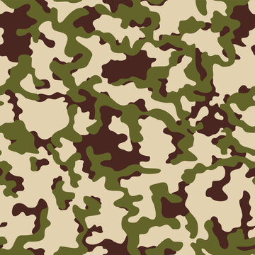 
Green forest camouflage pattern, vector army uniform texutra, seamless background.