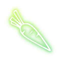 Collection of vegetables doodles neon