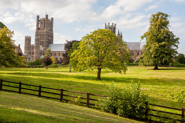 Ely Cathedral, Cambridgeshire, UK, The medieval cathedral in the East Anglian city of Ely, England, also known as the Ship of the Fens. - 561868967