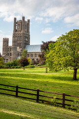 Ely Cathedral, Cambridgeshire, UK, The medieval cathedral in the East Anglian city of Ely, England, also known as the Ship of the Fens. - 561868981