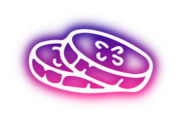 Collection of vegetables doodles neon