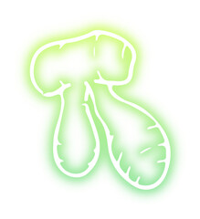 Collection of vegetables doodles neon