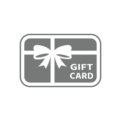 Gift card with ribbon vector icon. Voucher or coupon with bow filled symbol.