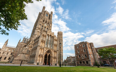 Ely Cathedral, Cambridgeshire, UK, The medieval cathedral in the East Anglian city of Ely, England, also known as the Ship of the Fens. - 561869188