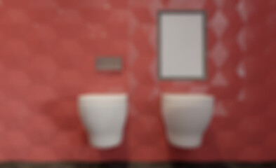 Fototapeta na wymiar Clean and fresh bathroom with natural light. 3D rendering.. Mock. Abstract blur phototography.