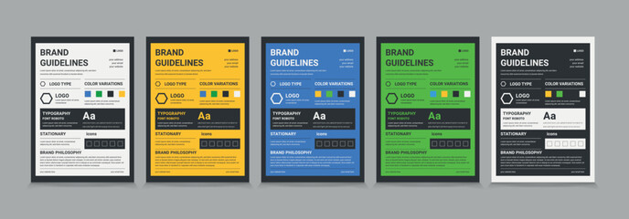 A4 Brand Guidelines poster design, Brand guideline template eps 10 - obrazy, fototapety, plakaty