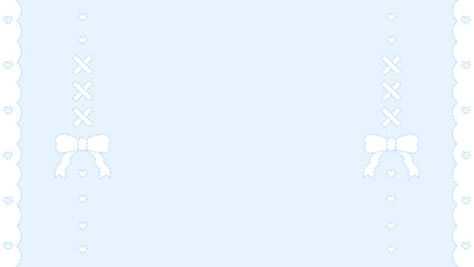 ♡ガーリー系編み込みリボン水色壁紙♡