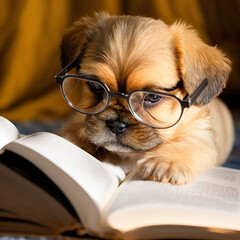 puppy_with_glasses_reading_a_book_02