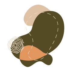 abstract green fluid graphic element with random circle ornament for background decoration