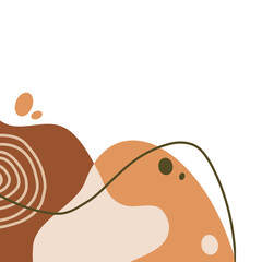 abstract fluid element with beige color tone for ornament or decoration corner border and header background