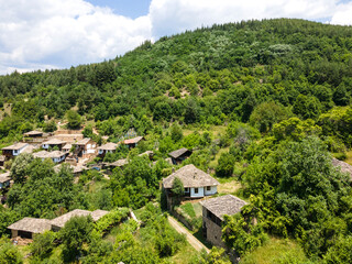 Fototapeta na wymiar Aerial view of Village of Leshten, Bulgaria