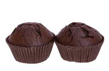 chocolate muffin isolated