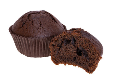 chocolate muffin isolated