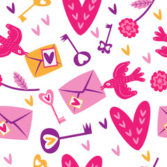 valentine's day seamless pattern with letters