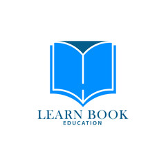 learn book education logo simple minimalist design