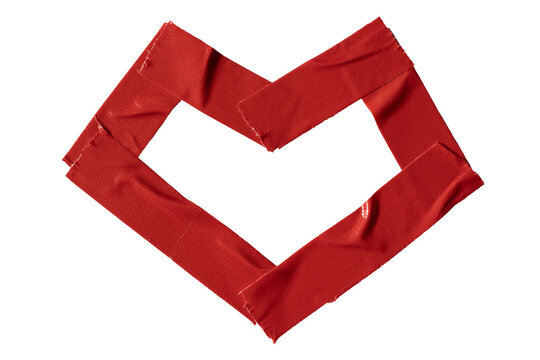Heart shape made from red cloth tape