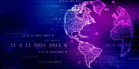 2d illustration world map abstract background